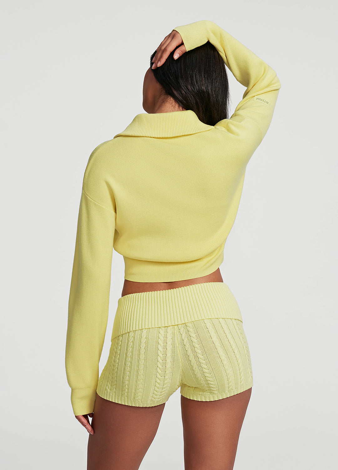 Knit Cropped Zip-Up Jacket - Image 3