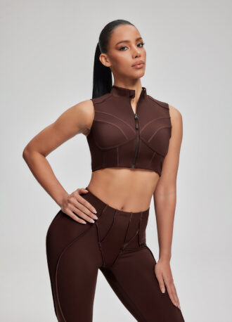 High-Neck Zip-Up Top