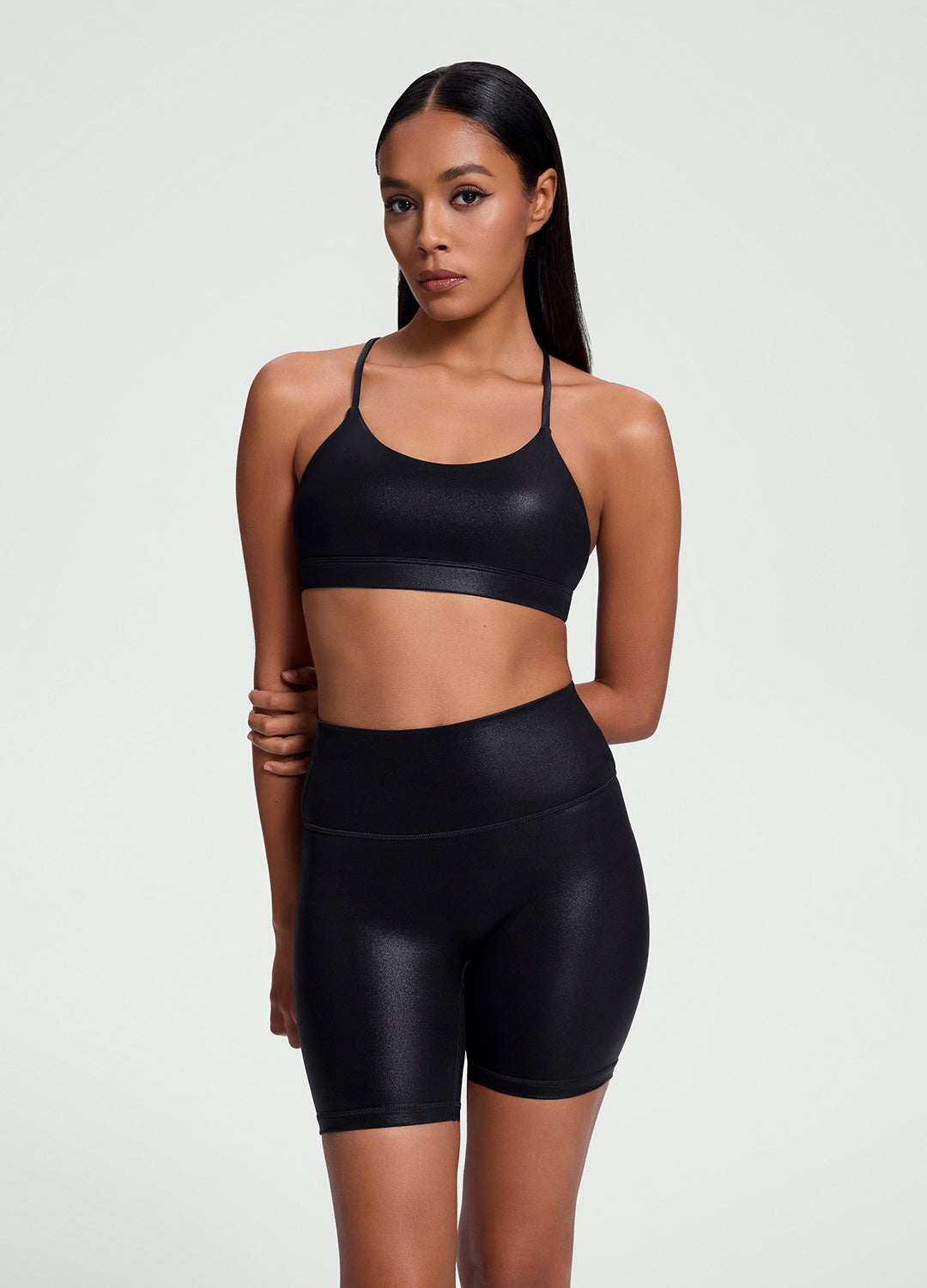 Faux Leather Crossback Top - Image 2