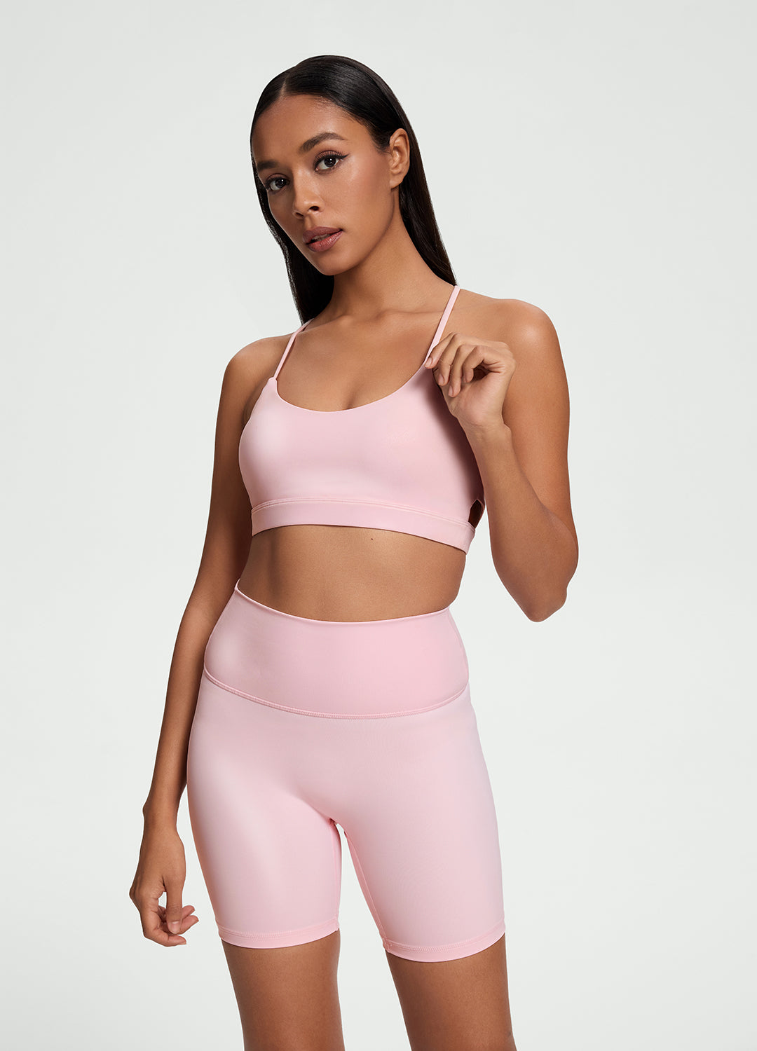 Faux Leather Crossback Top
