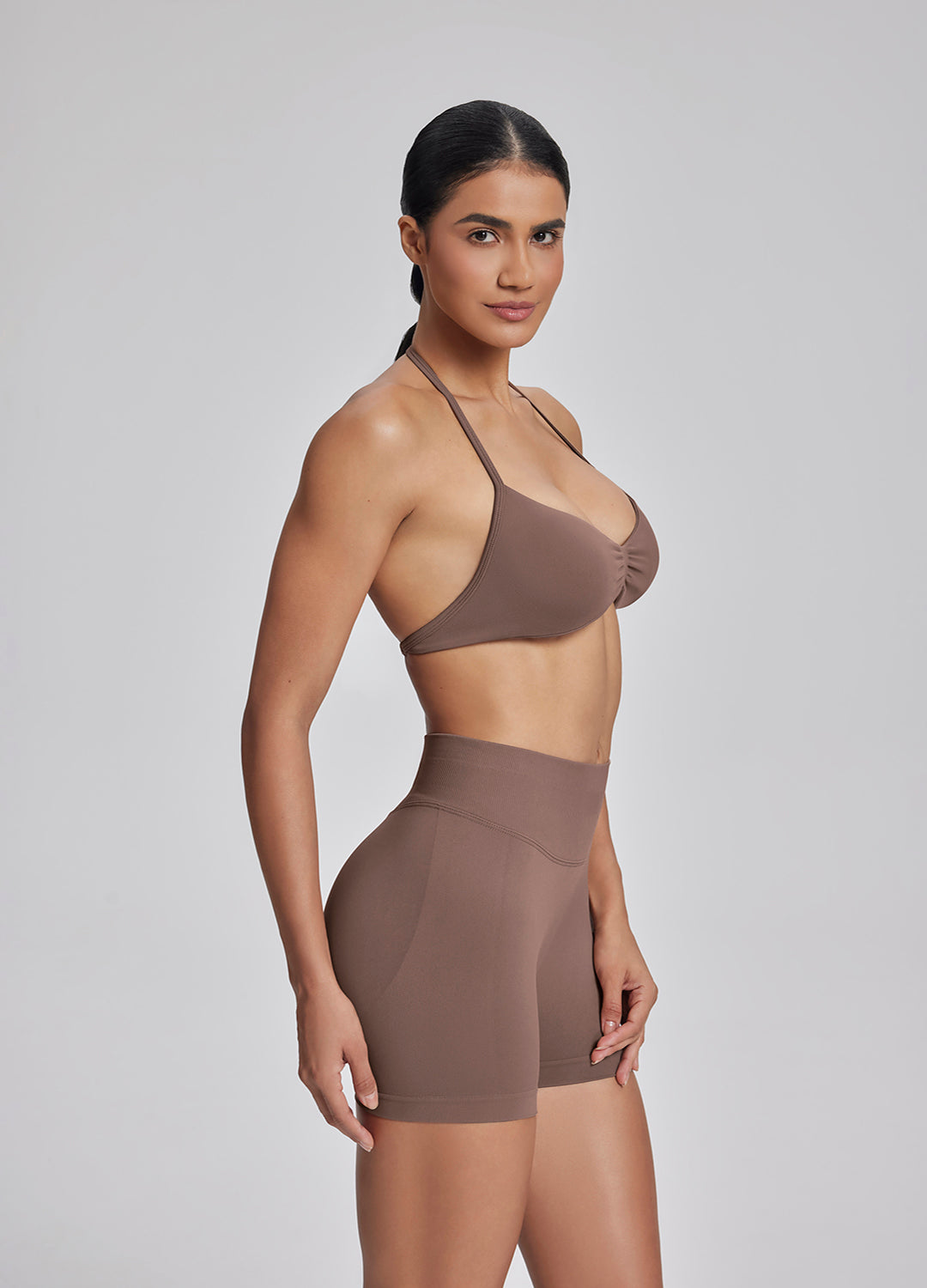 Ultrasculpt Halterneck Backless Strappy Functional Twill Knit Bra - Image 5