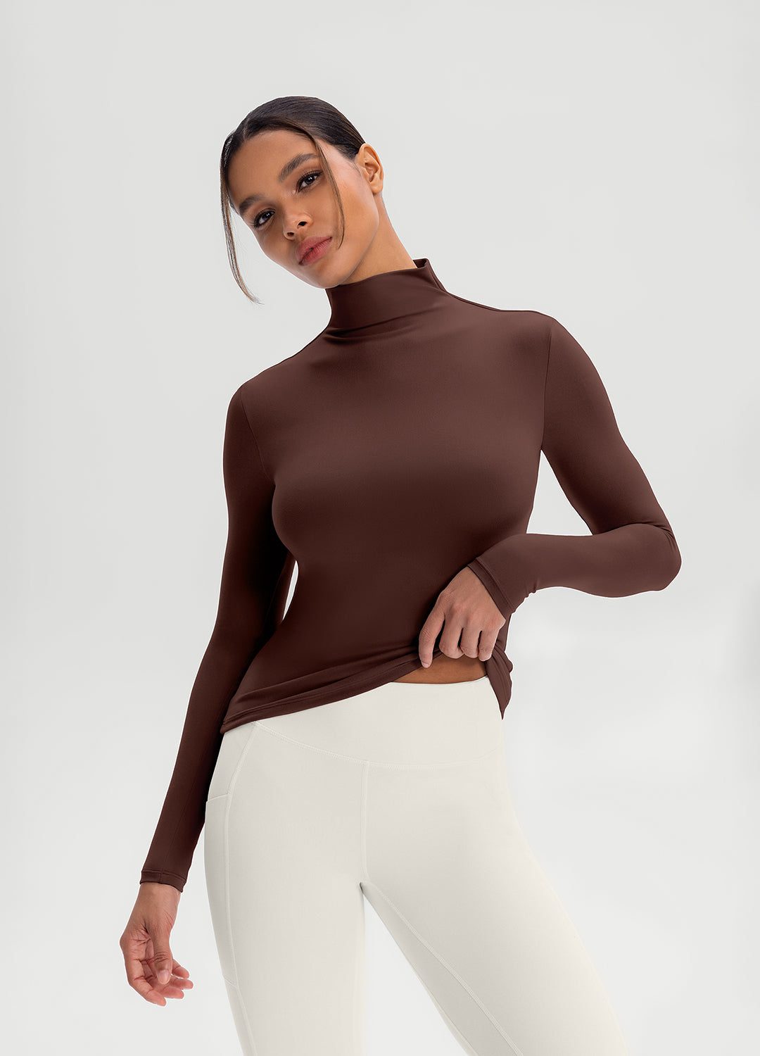 Mock Neck Long Sleeve Top