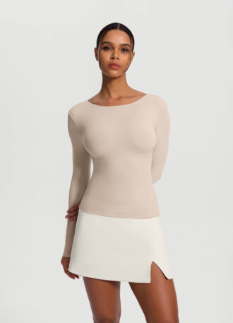 Open-Back Long Sleeve Top