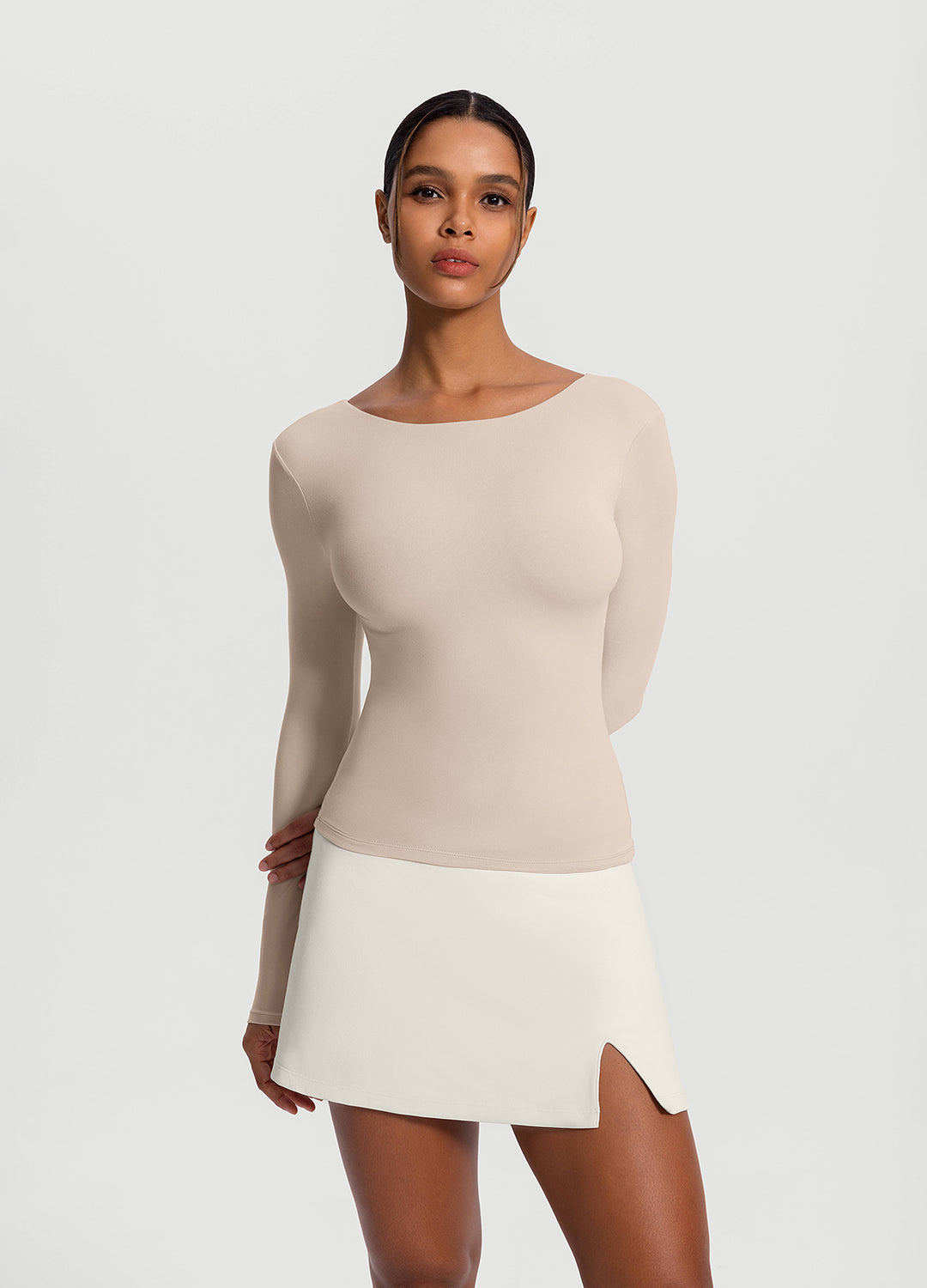 Open-Back Long Sleeve Top