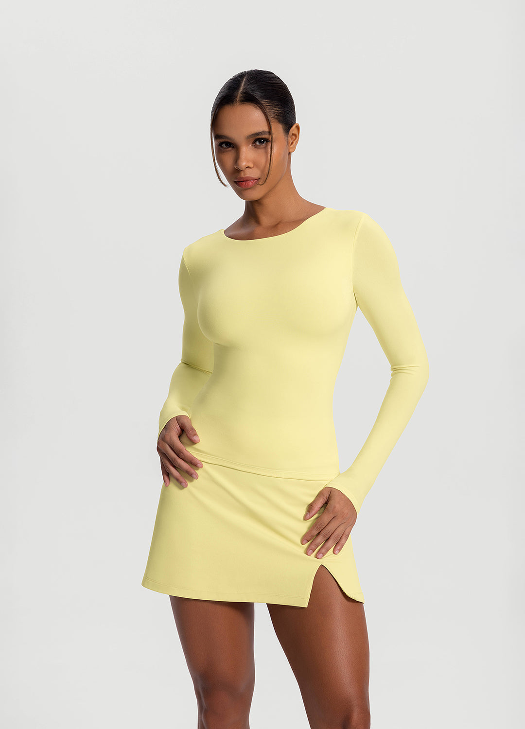Open-Back Long Sleeve Top