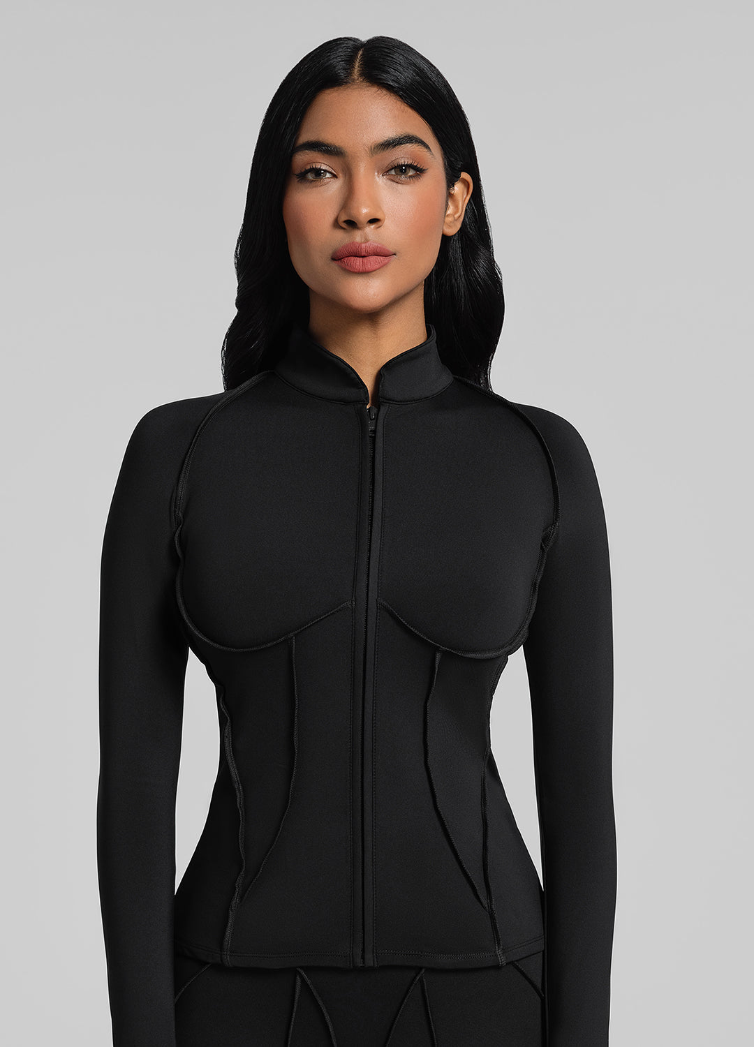 Contour Zip-Up Long Sleeve Top - Image 4