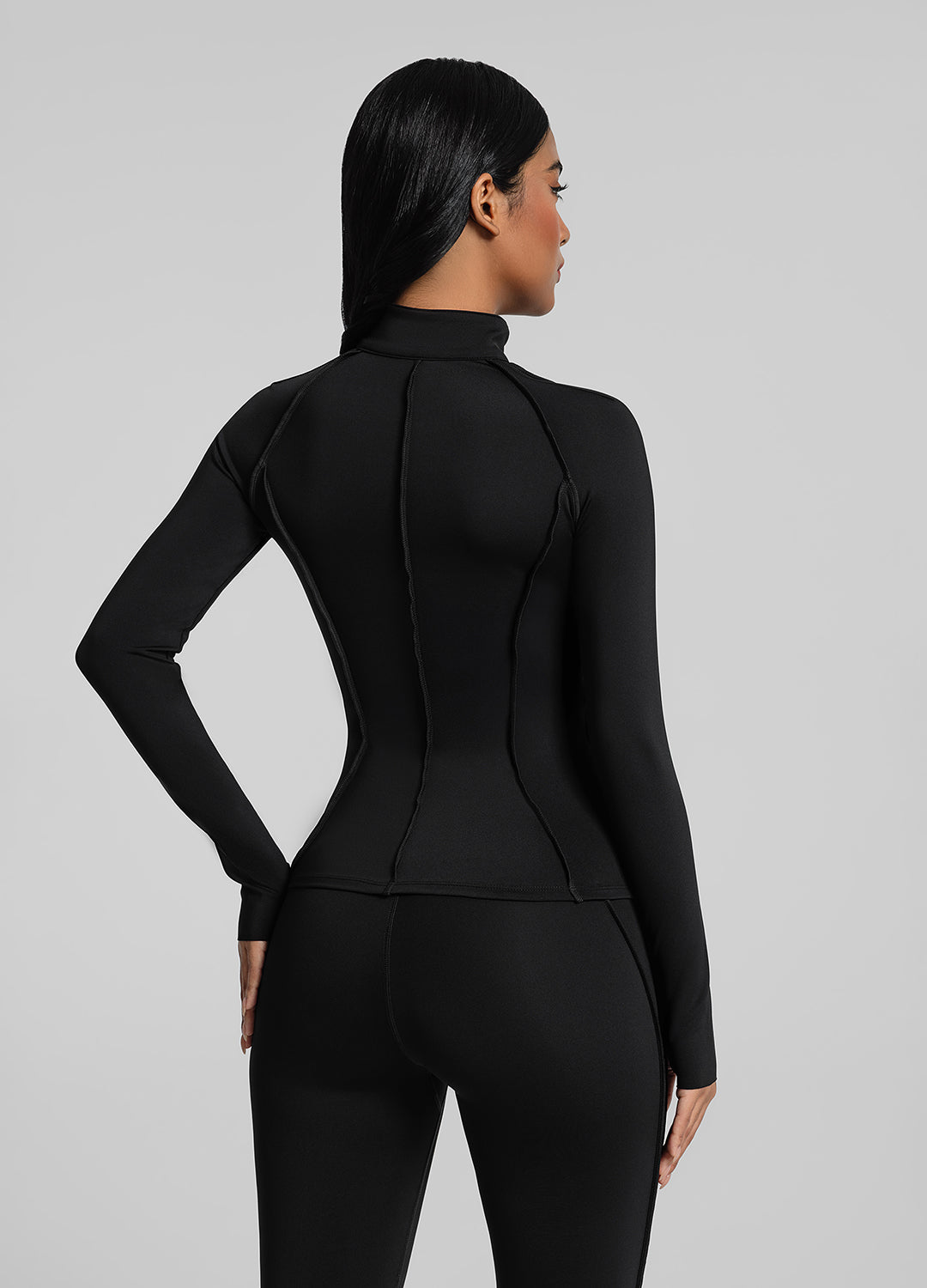 Contour Zip-Up Long Sleeve Top - Image 3