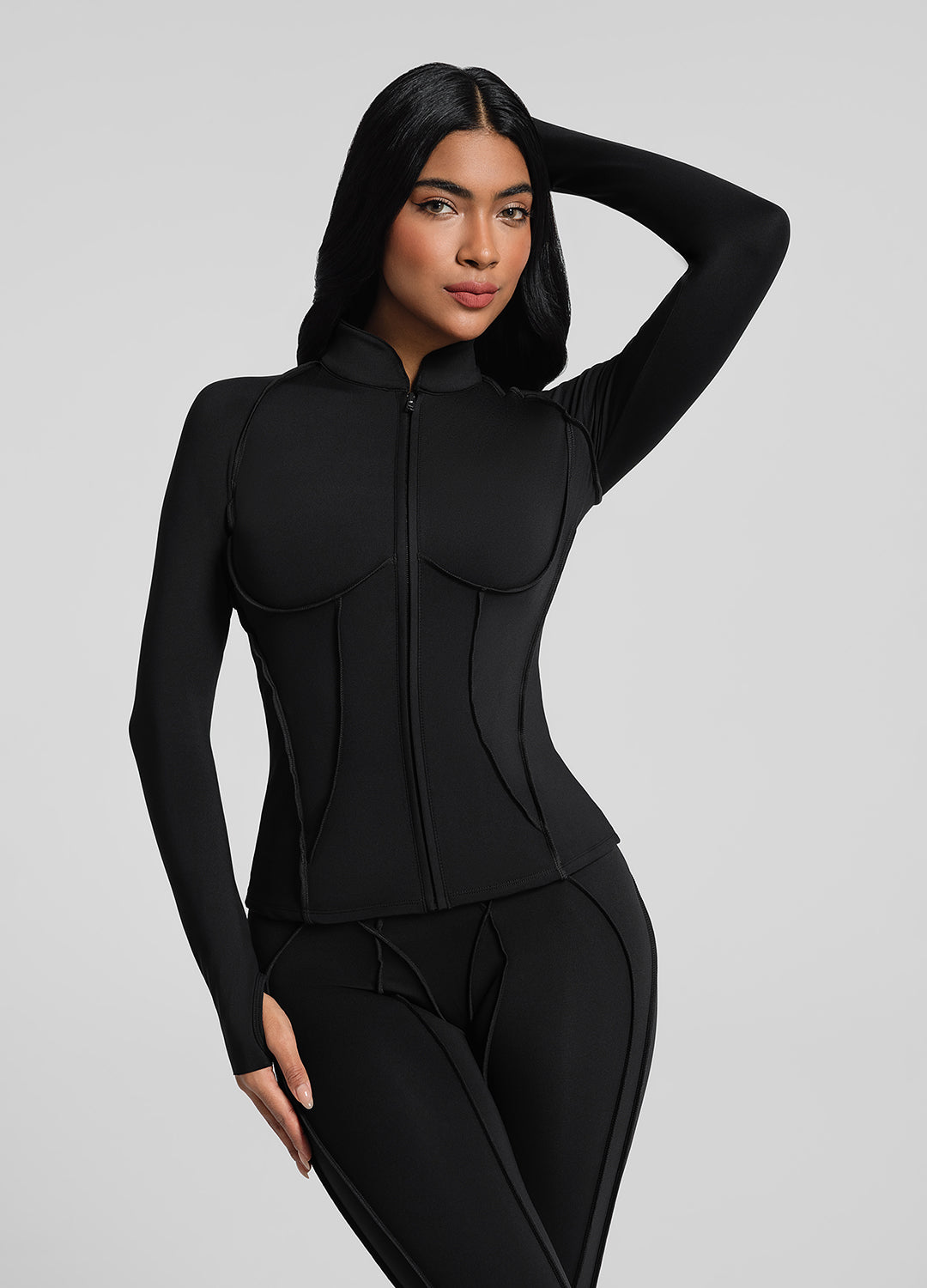 Contour Zip-Up Long Sleeve Top - Image 5