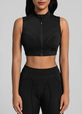 High-Neck Zip-Up Top