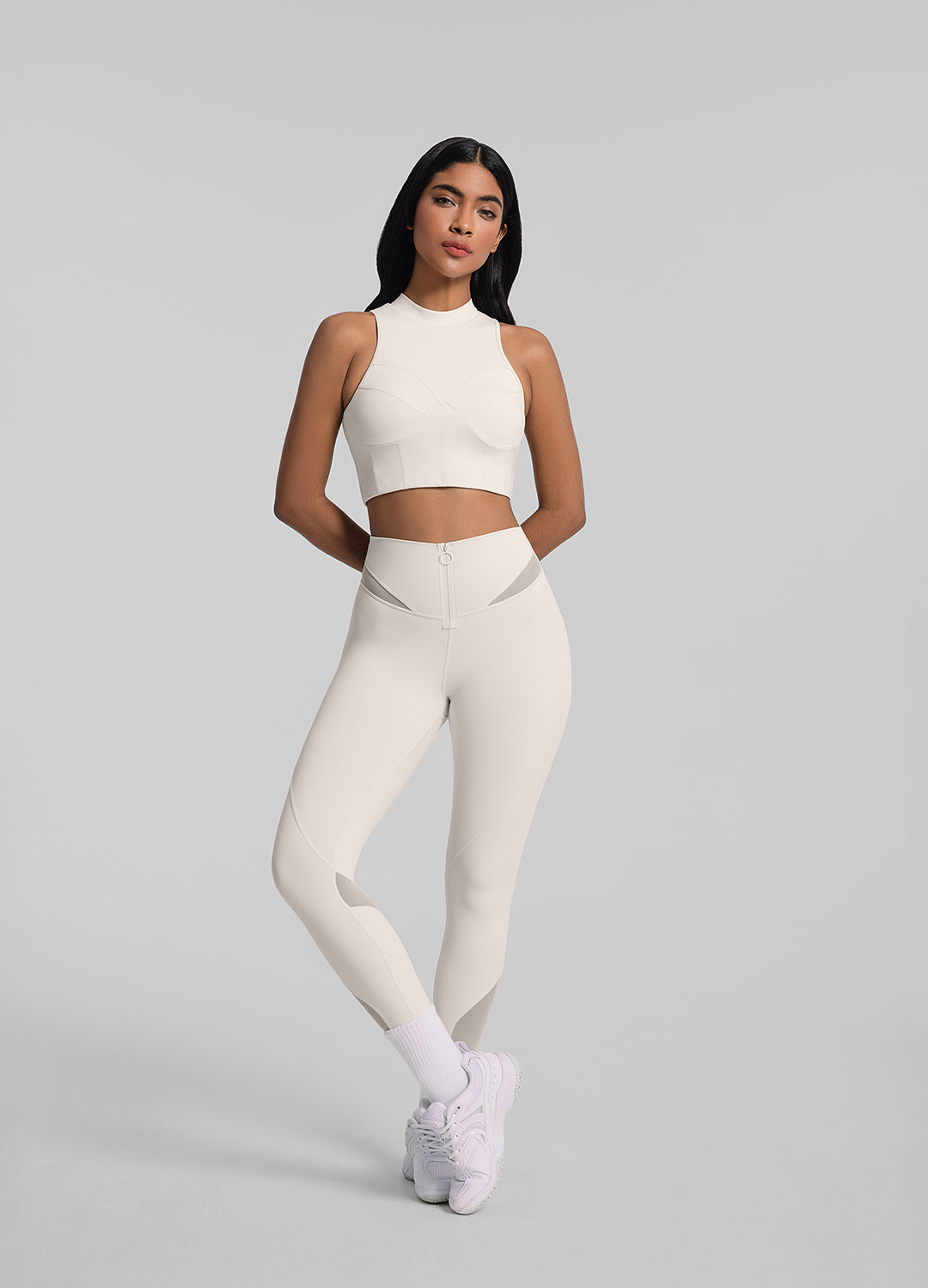 Zip Front Mesh Leggings - Image 5