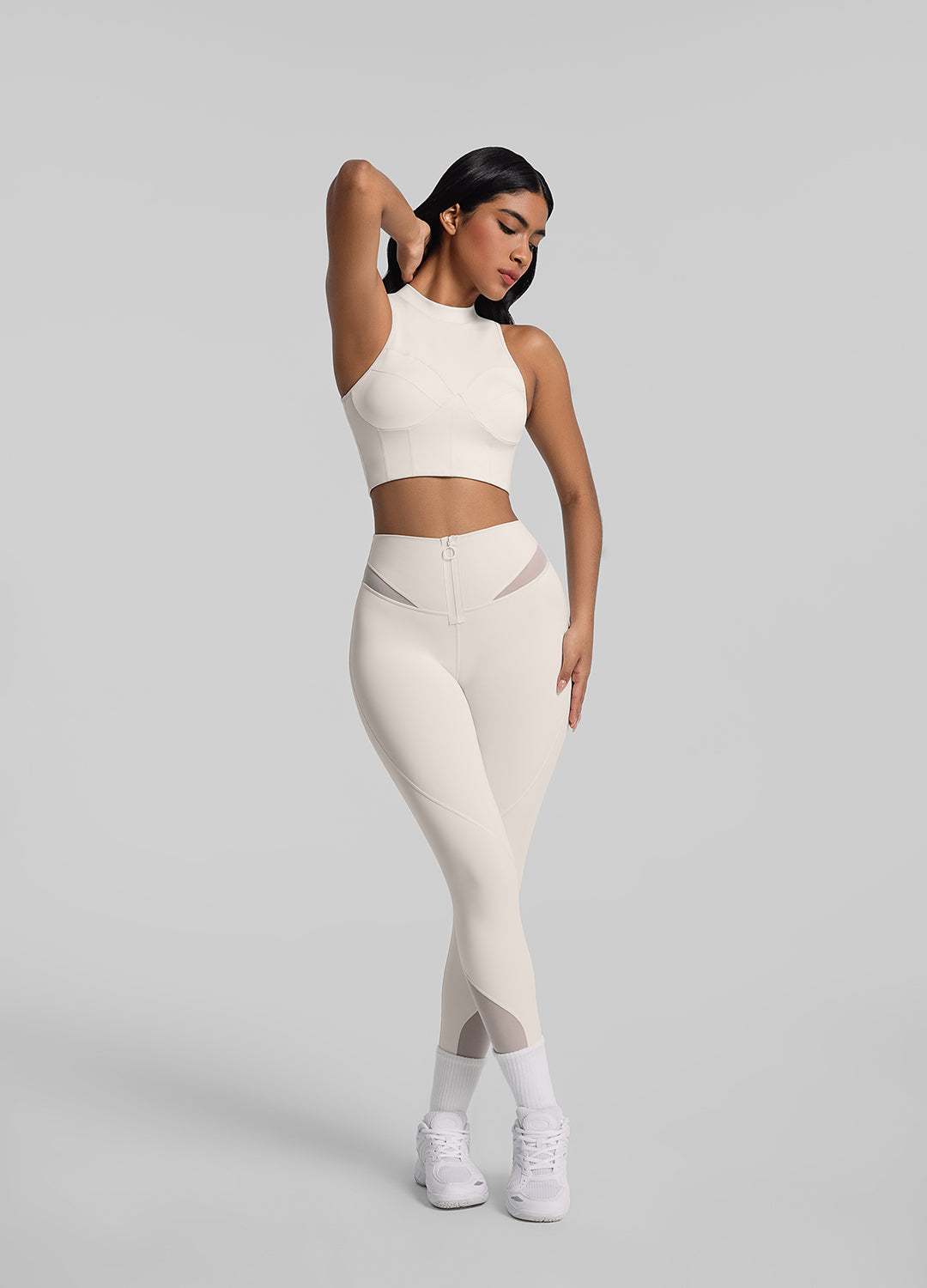 Zip Front Mesh Leggings - Image 6