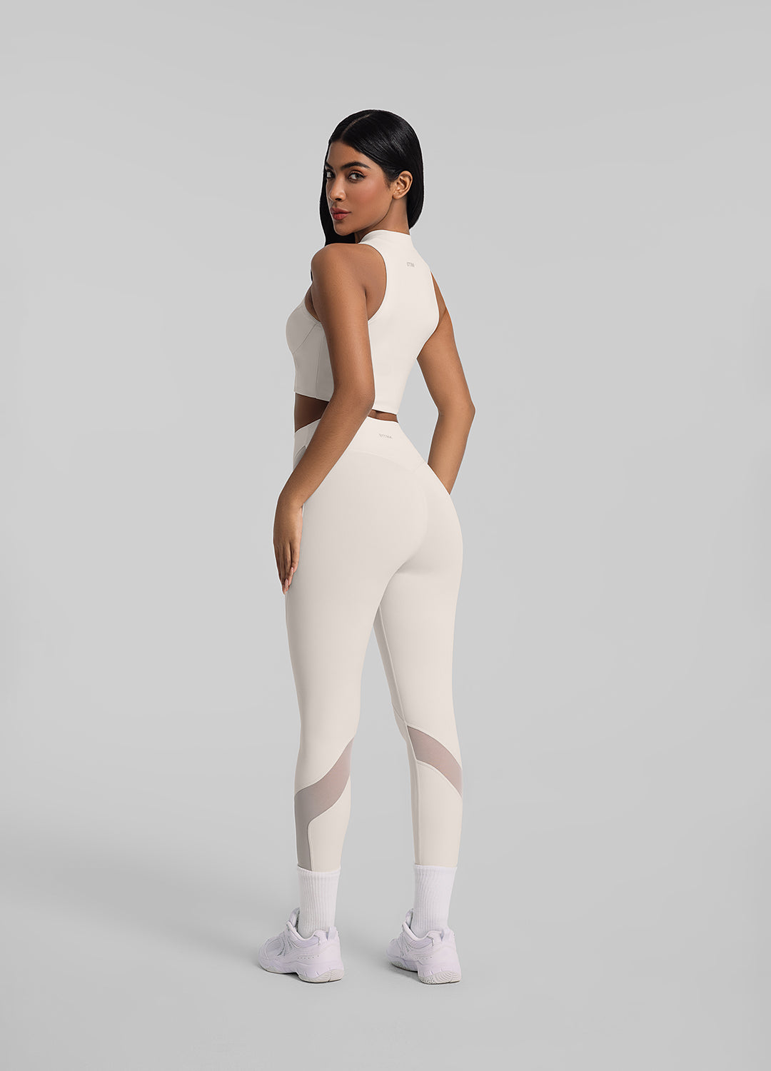 Zip Front Mesh Leggings - Image 3