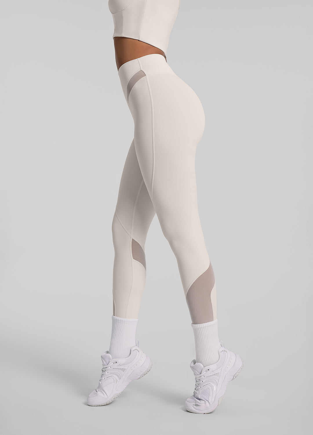 Zip Front Mesh Leggings - Image 2