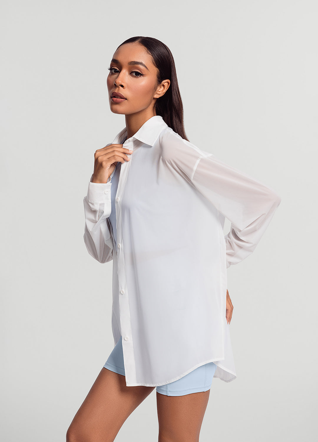 Sheer Button-Up Shirt - Image 3