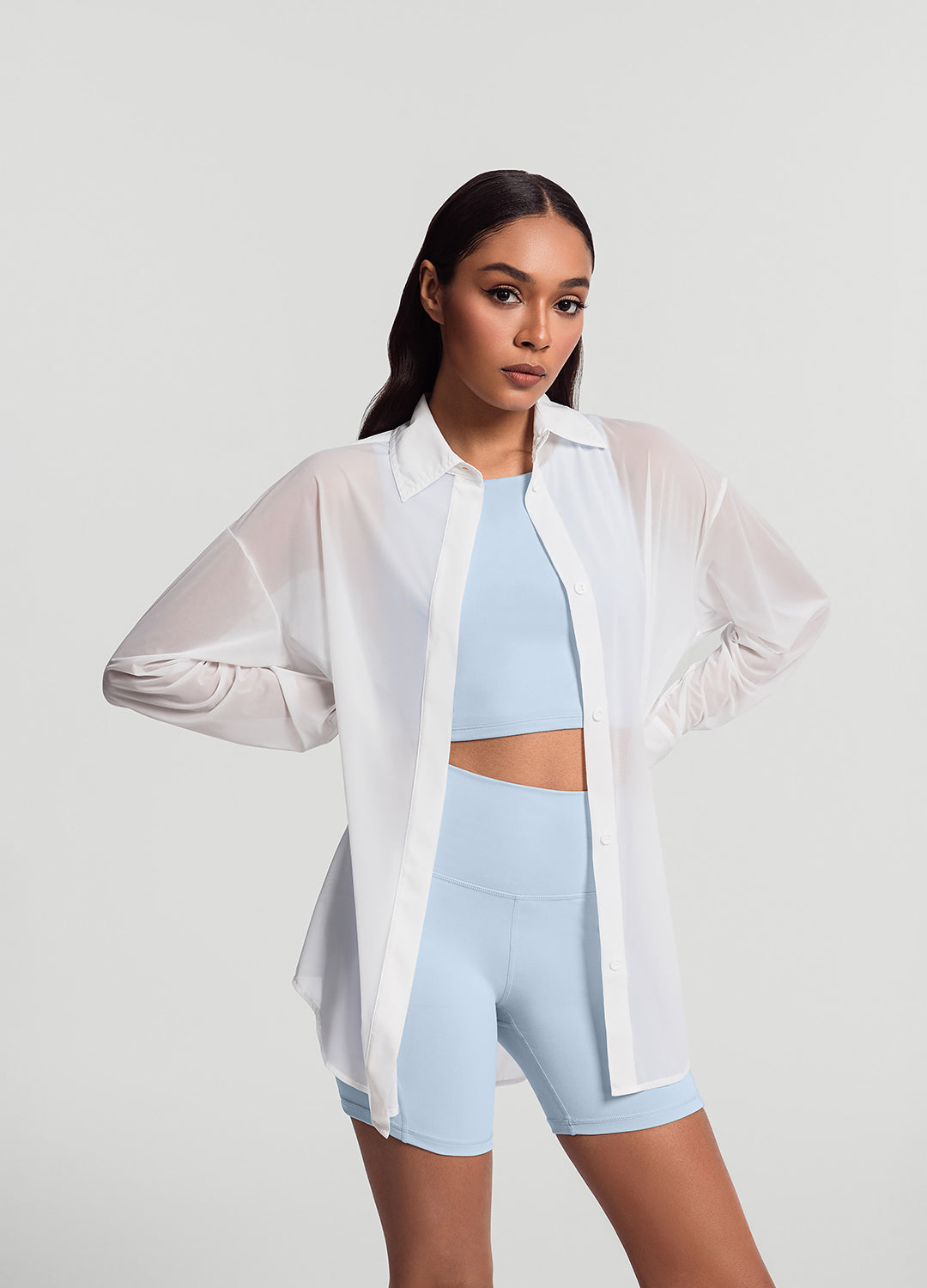 Sheer Button-Up Shirt - Image 6