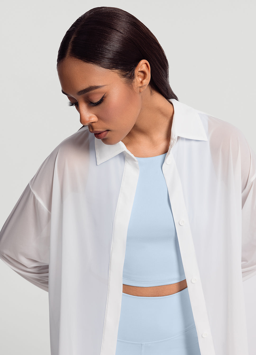 Sheer Button-Up Shirt - Image 4
