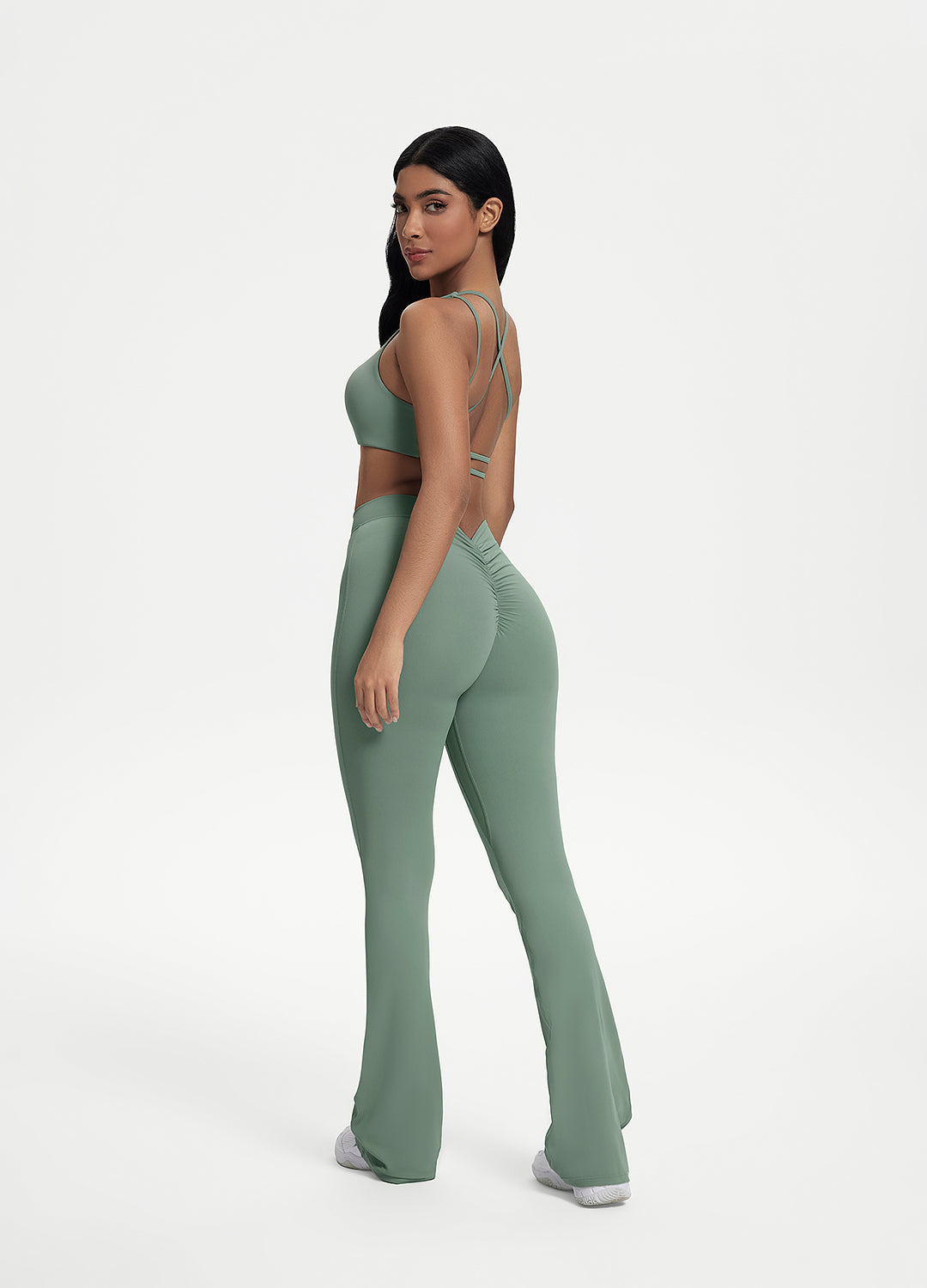 Scrunch Back Flared Leggings - Image 3