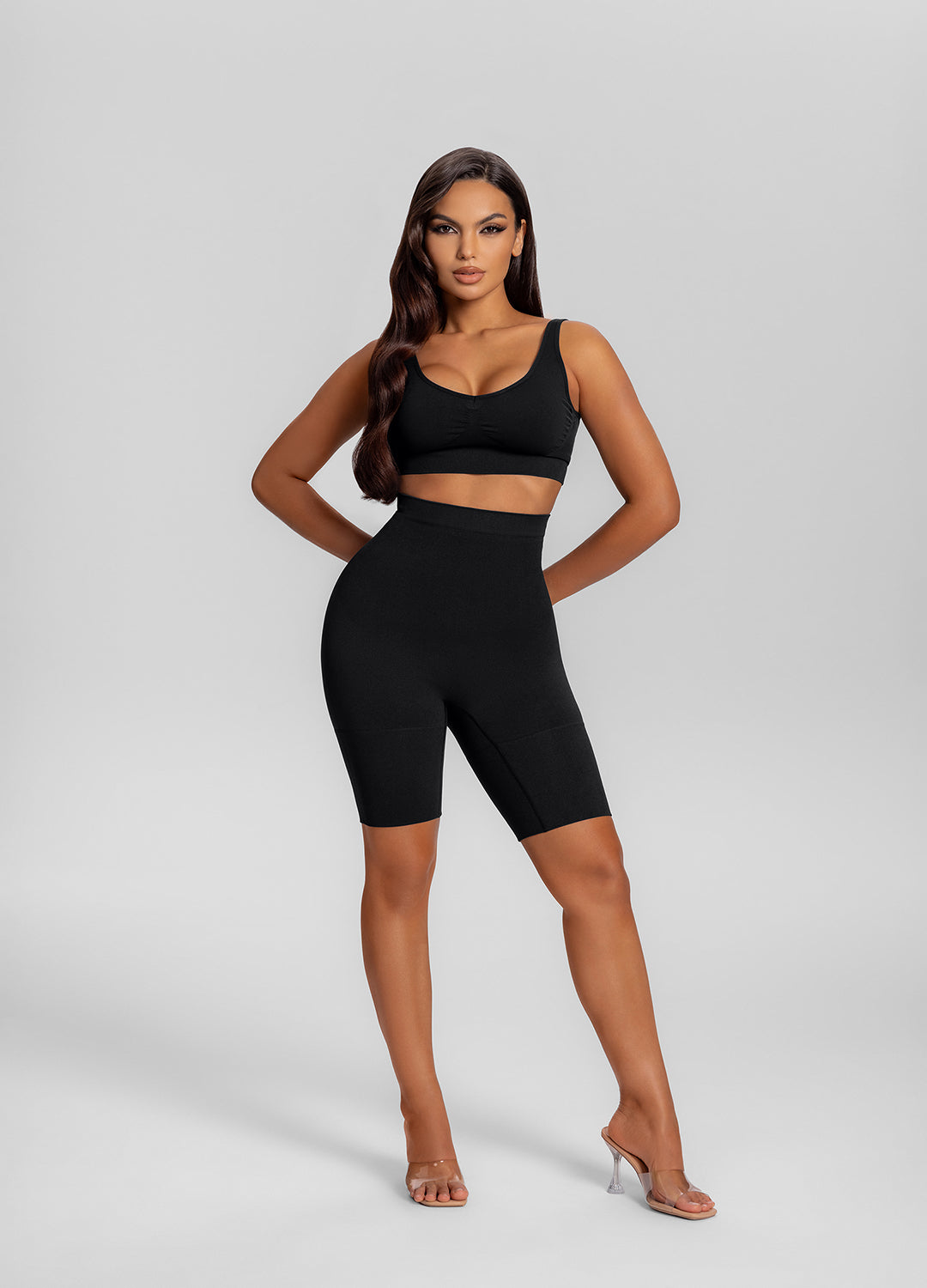 Seamless Mid-Thigh Tummy-Control Butt-Lifting Sculpting Shorts - Image 5