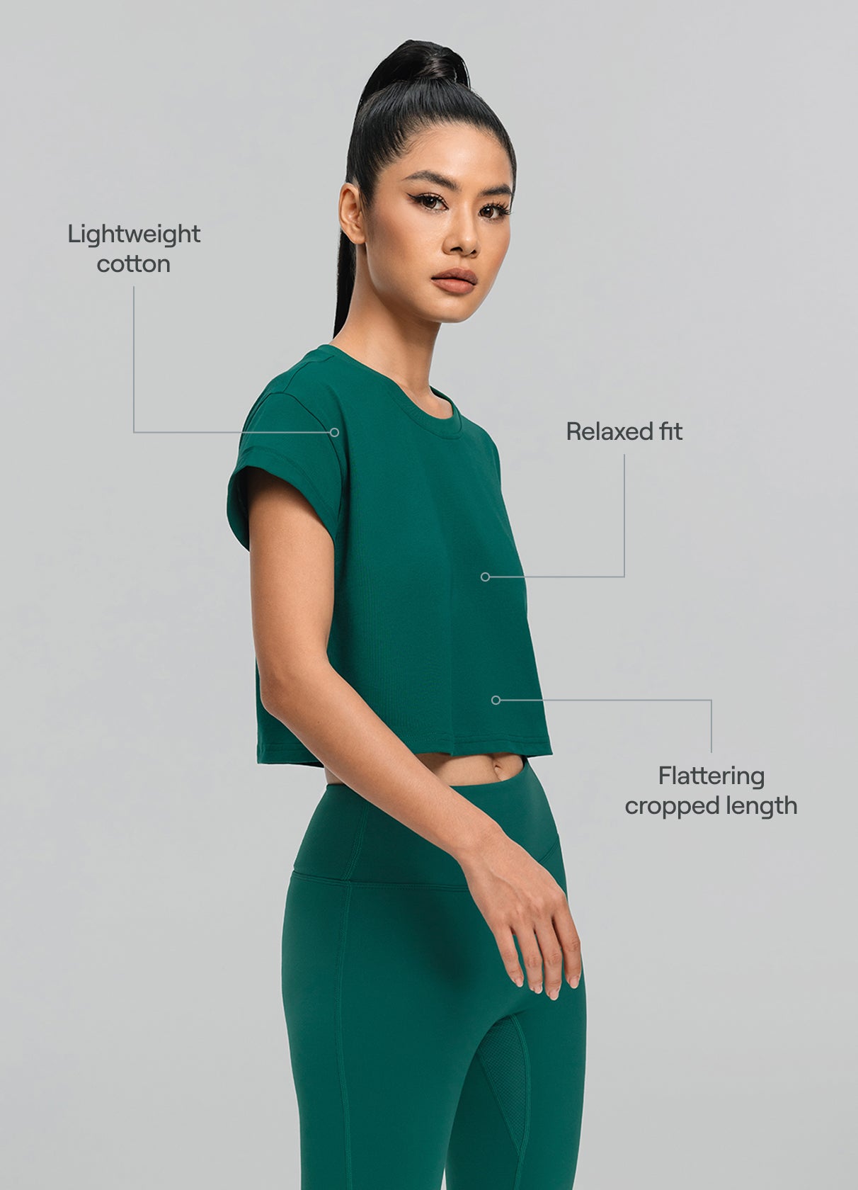 Cropped Cotton T-Shirt - Image 2