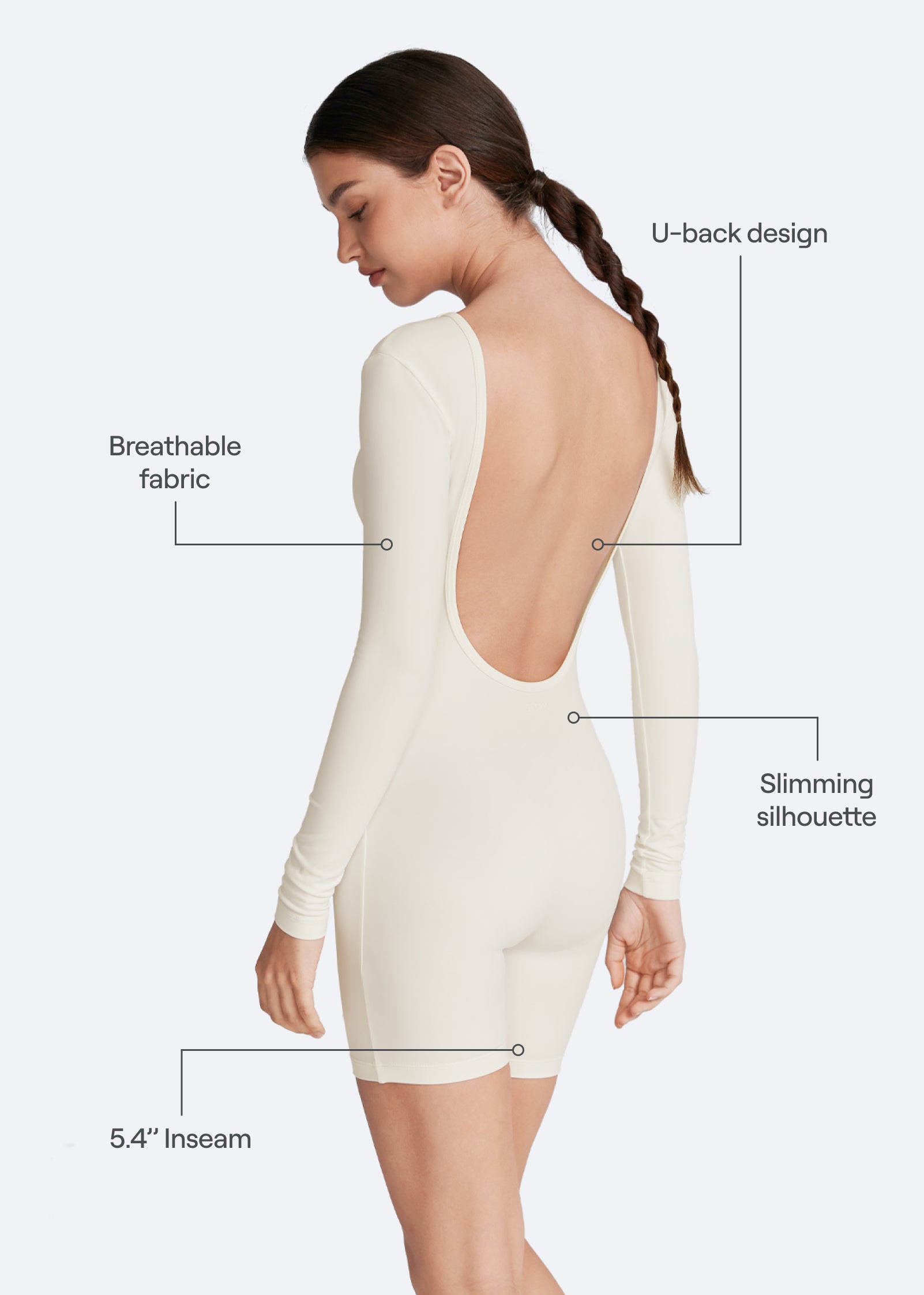 U-back Long Sleeve Bodysuit - Image 3