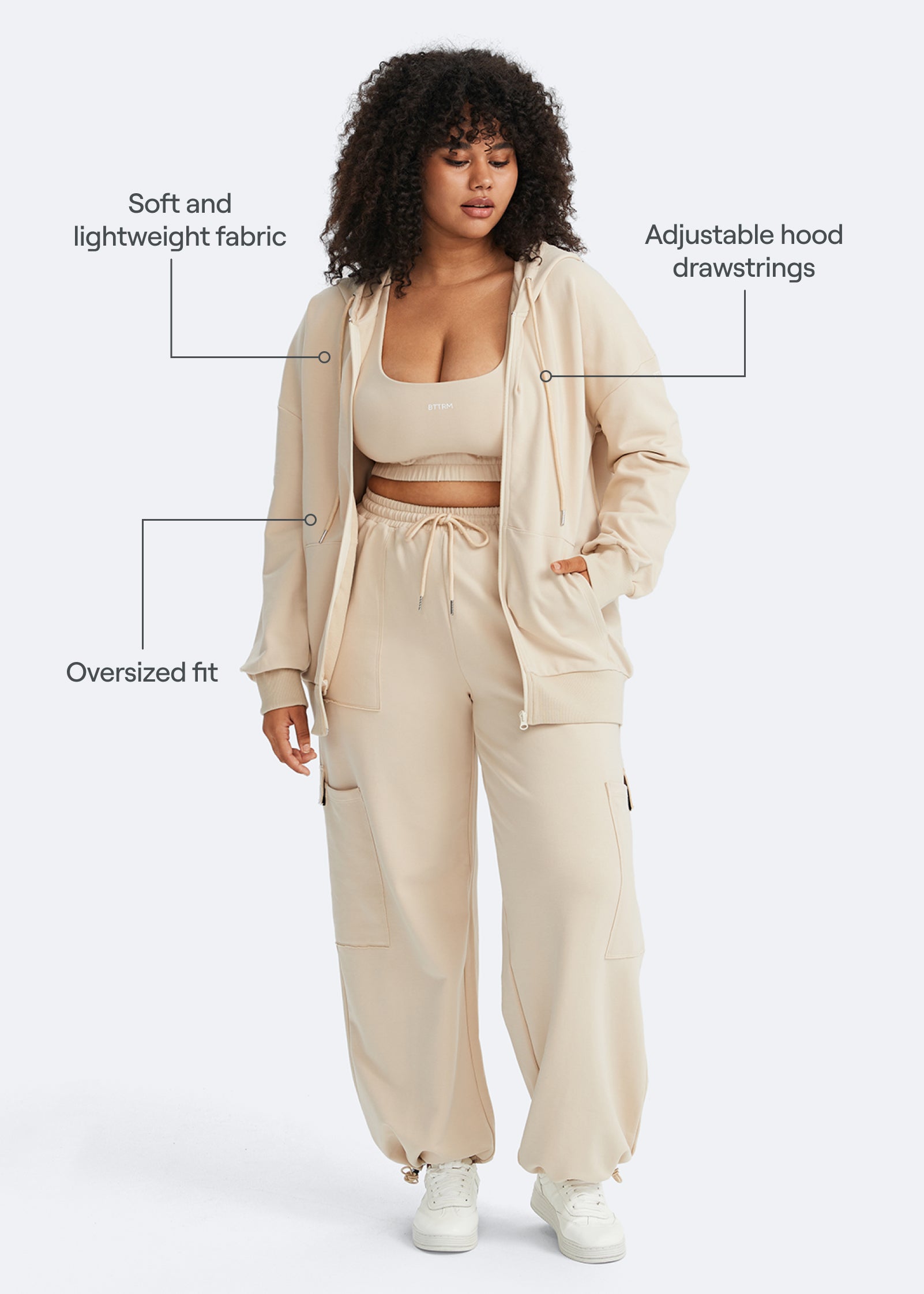 Zip Up Hoodie with Pockets - Image 3